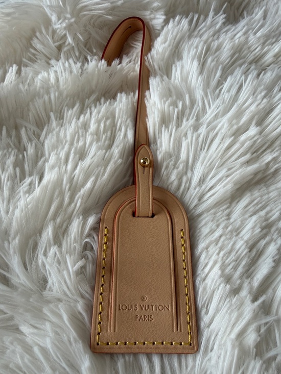 Louis Vuitton Handbags - Louis Vuitton Tan Leather Luggage Tag with Red Edge